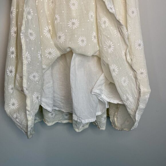 R.Vivimos Milkmaid Puff Sleeve Floral Ruffled Coquette Swing Mini Dress Size 0/2 - Picture 4 of 12